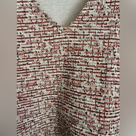 Maeve Susie Tweed swing dress size M in Red and White with Bell Sleeves - Picture 3 of 5